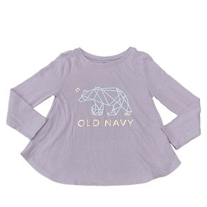 Old Navy Girls 5T Purple Constellation Polar Bear Long Sleeve Shirt Top